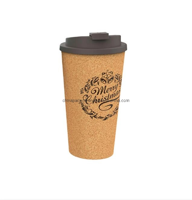 450ml Double Layer Cork Travel Mug with Silicone Lid