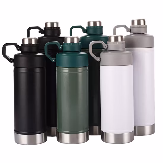 反射ミラー 500 ミリリットル 1000 ミリリットル標準口ステンレス鋼単壁損傷飲料スポーツウォーターボトル水筒金属蓋付き